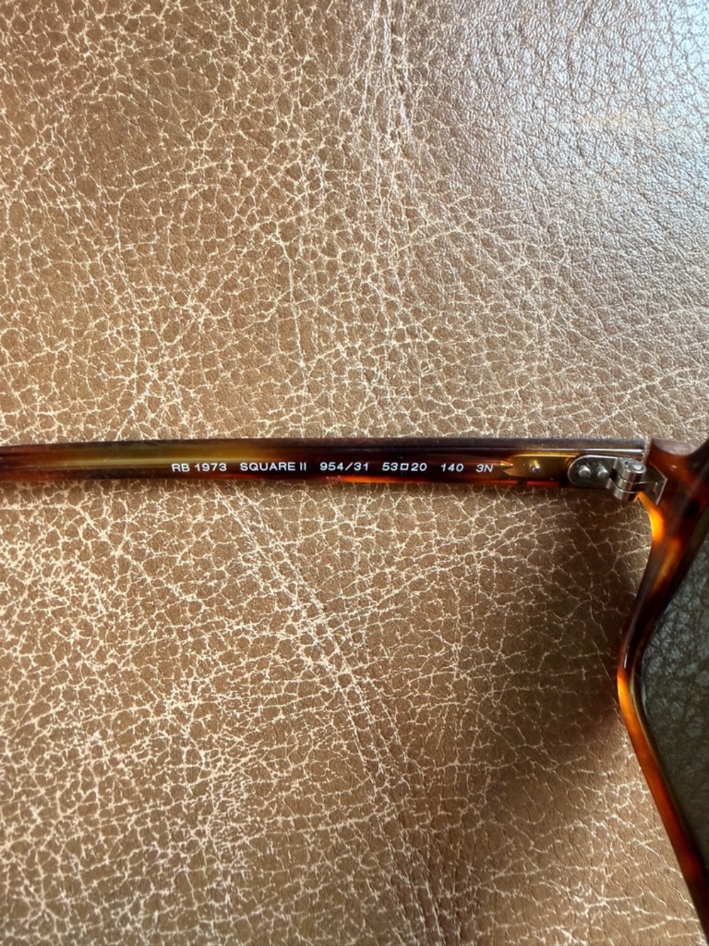NWOT Ray-Ban Tortoiseshell Square Sunglasses with Dark Green Lenses - Picture 6 of 6